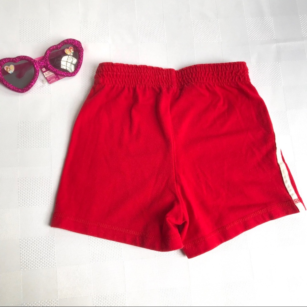 3 for $15 Faded Glory Kids Red Boxing Shorts White Stripes Boxer Gym Short Girls - Picture 6 of 6